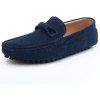 Chaussures pour hommes avec cuir à fond plat - Bleu Marine EU 41