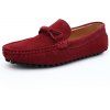 Chaussures pour hommes avec cuir à fond plat - Rouge Vineux EU 40