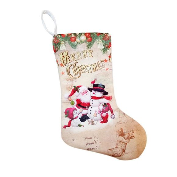 Bas de Noël pendentif en tissu petites bottes ornement motif de Noël - multicolor A 30*20CM
