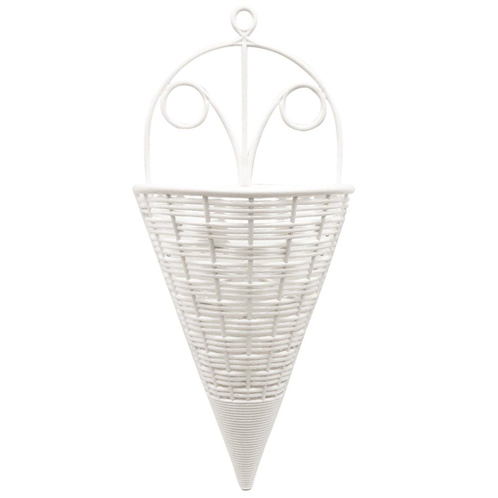 

Triangle Plastic Vase Home Crafts Ornaments Dried Flower, White