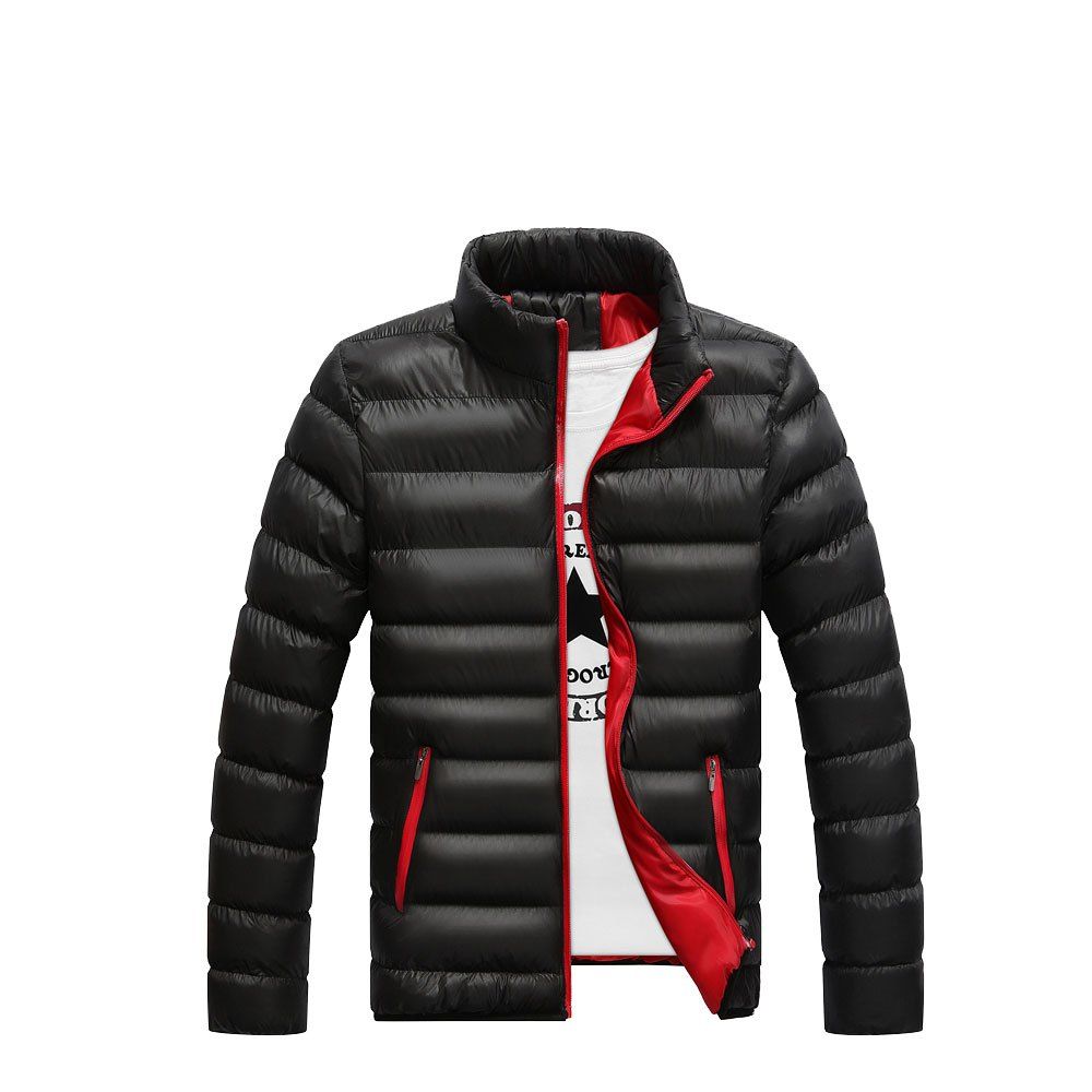 

Men's Winter Stand Collar Down Jacket, Black