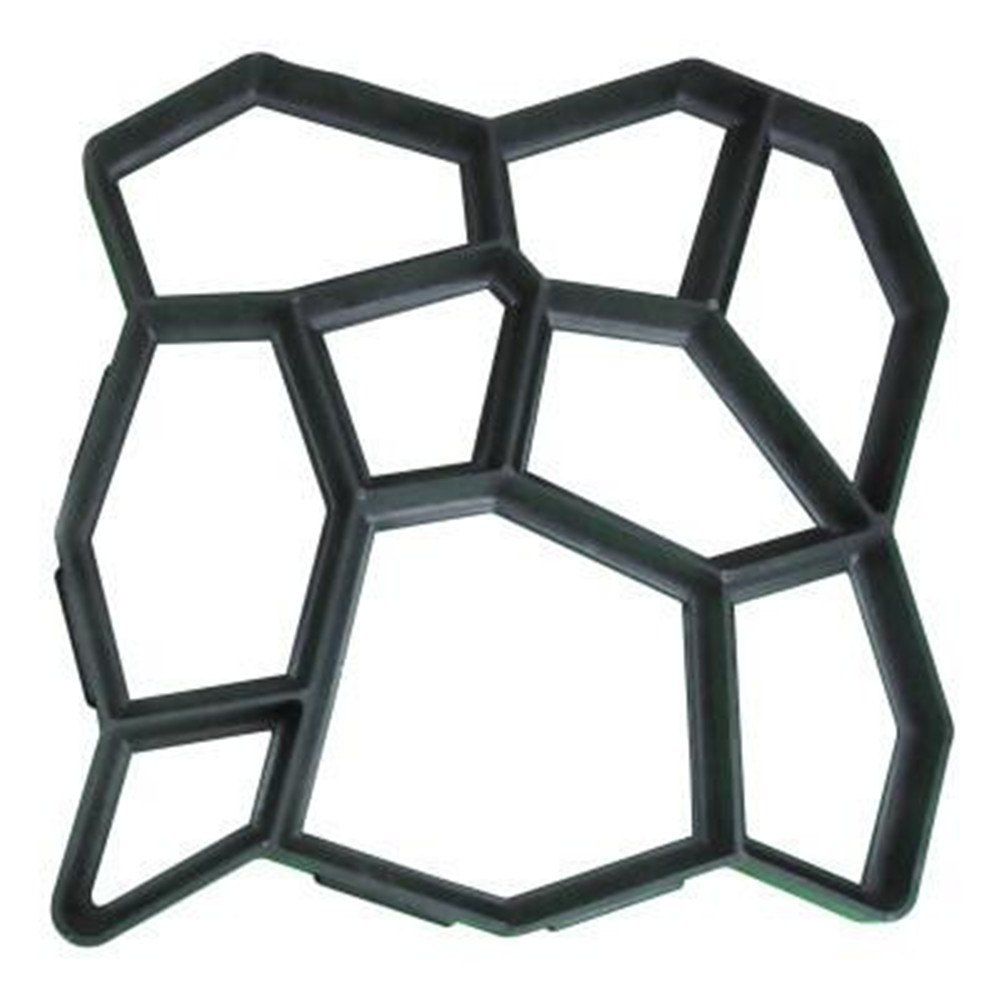 

Garden Stone Road Concrete Pavement Mold DIY Plastic Path Maker, Black