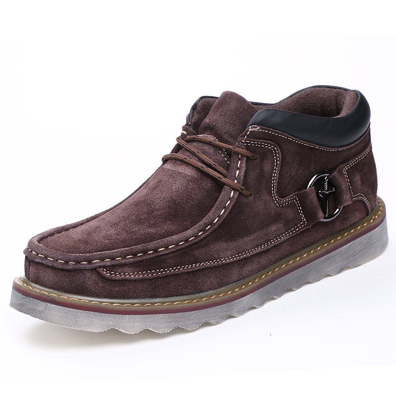 

Winter Men'S Plus Cotton Warm Non-Slip Wear-Resistant Snow Shoes, Deep brown