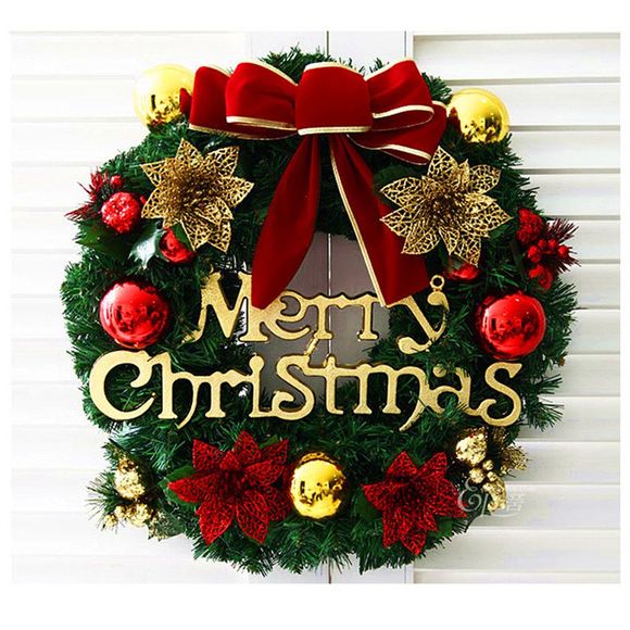 Joyeuse guirlande de Noël avec noeud Nouvel An guirlande de vacances élégante guirlande - multicolor 30*30CM