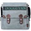 Douguyan Canvas Sac à bandoulière vertical pour homme Sac bandoulière à bandoulière G43609 - Bleu gris 