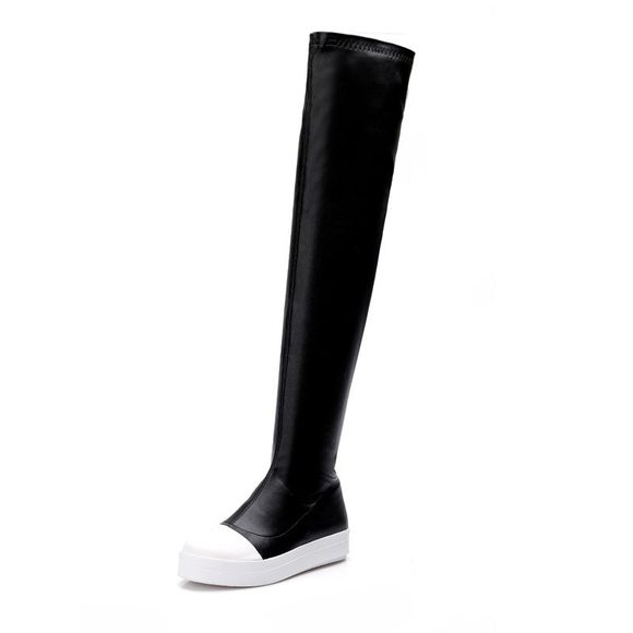 Bottes au genou bottes de printemps à jambes fines bottes hautes pour femmes en hiver - Noir EU 43
