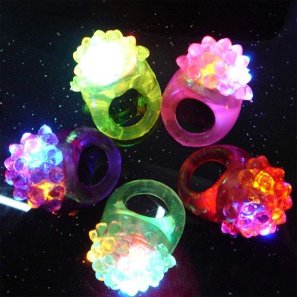 5 pièces nouveauté clignotant anneaux bumpy LED - multicolor A 
