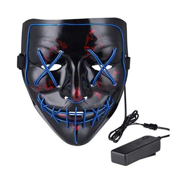Halloween Mask LED allume le masque de purge pour le festival Costume Halloween Costume - Bleu 