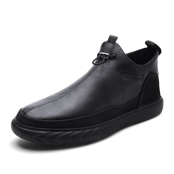 Chaussures décontractées chaudes en coton à épaisseur moyenne pour hommes - Noir EU 43
