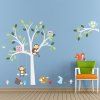 Stickers muraux PVC en forme d'arbre de hibou - multicolor N 