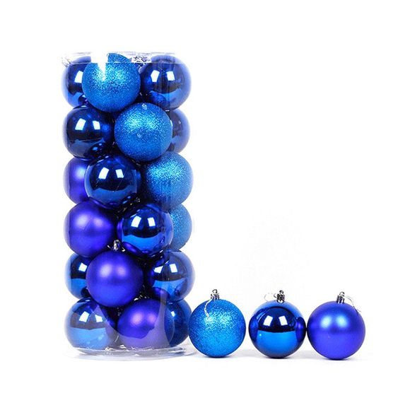 Décorations pour arbres de Noël boules polies boule suspendue ornement de Noël - Bleu 20*9CM