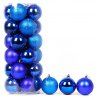 Décorations pour arbres de Noël boules polies boule suspendue ornement de Noël - Bleu 20*9CM
