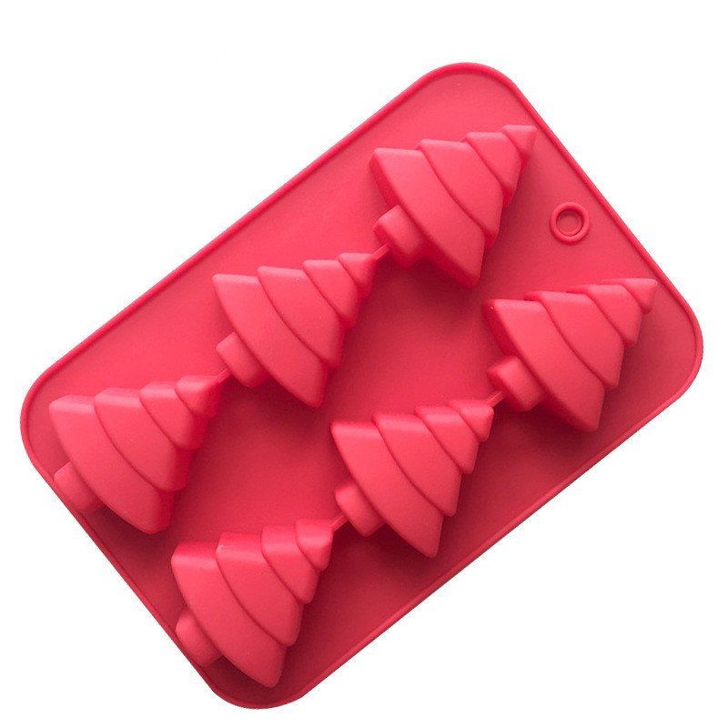 

Silicone Mold Christmas Tree Baking Moulds Fondant Cake Decorating, Rose red