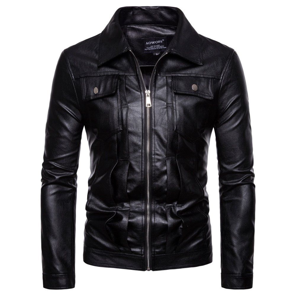 

Man Leather Clothing Jacket Black Coat
