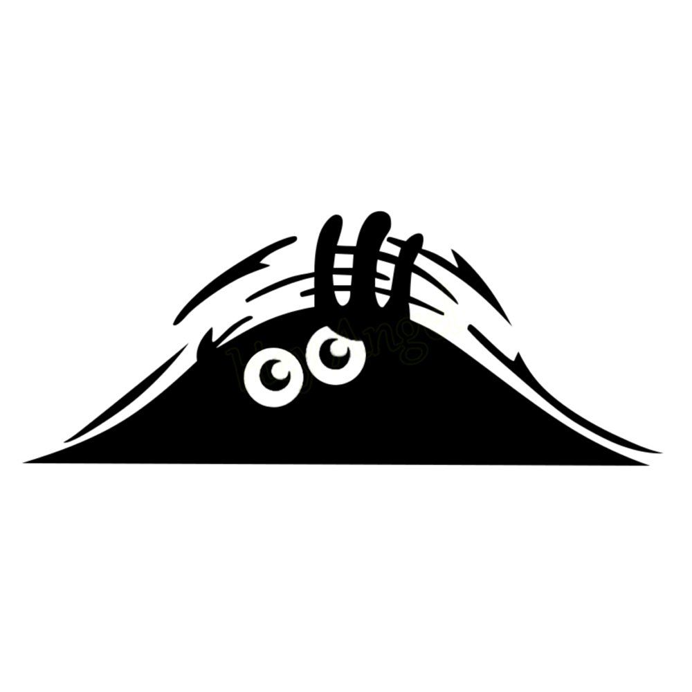 

Car Sticker Funny Peeking Monster Design Vinyl Decal Decorative, Black