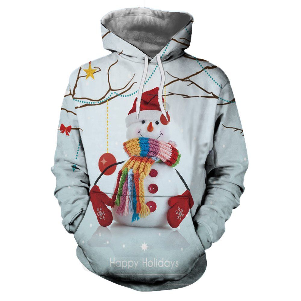 

Winter Sports Christmas 3D Digital Print Mens Hoodie, Multi
