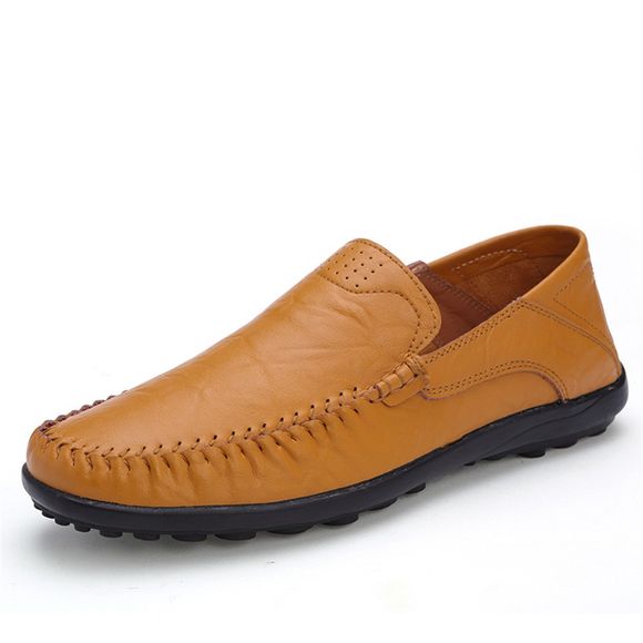 Chaussures de sport en cuir pour hommes - Brun Doré EU 46