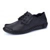Chaussures décontractées en cuir faites à la main pour hommes - Noir Profond EU 47