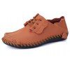 Chaussures décontractées en cuir faites à la main pour hommes - Orange d'Or EU 46