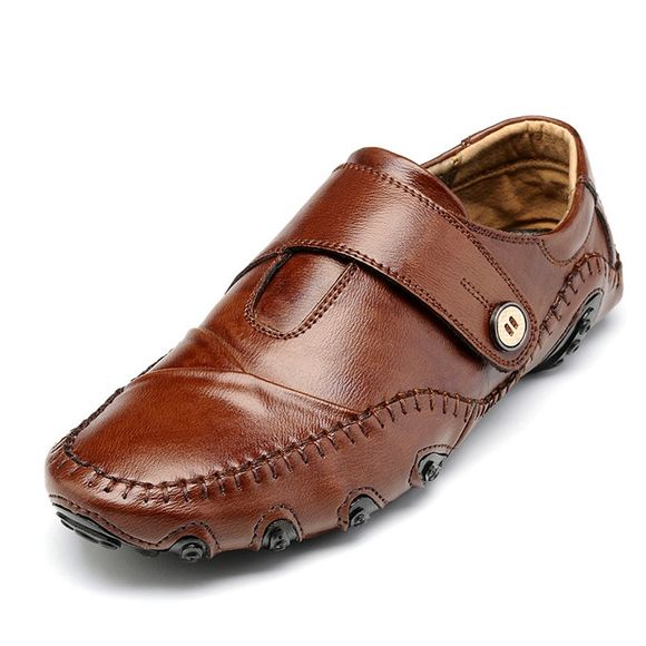 Chaussures de conduite en cuir à la mode pour hommes, style britannique - Brun EU 41