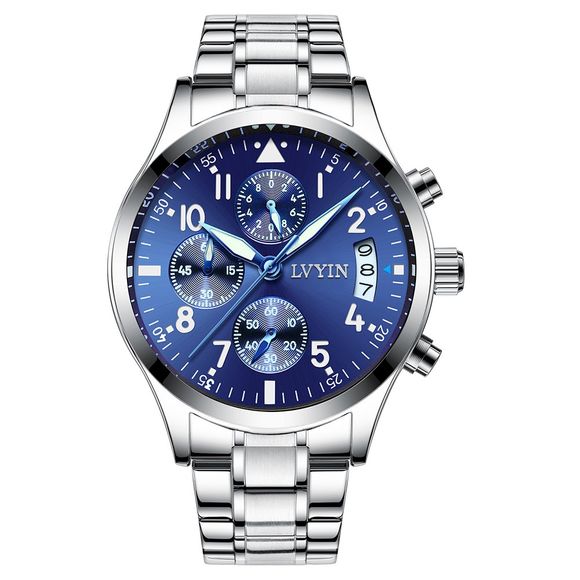 Sports Man 30 mètres montre à quartz étanche Mode Casual Horloge en céramique 1726 - Bleu 