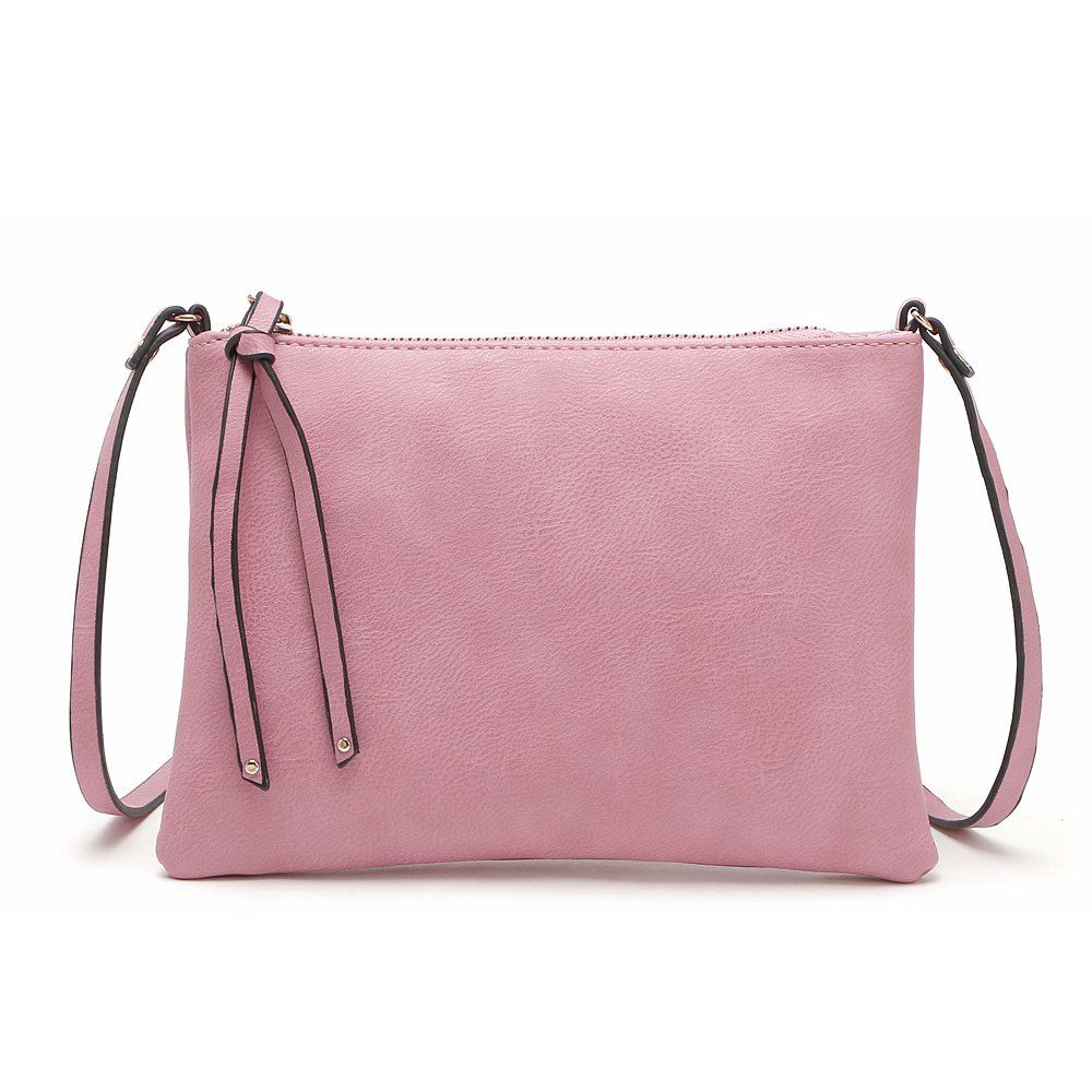 

Casual Crossbody Bags for Women PU Leather Messenger Bags Female Flap Handbag, Hot pink