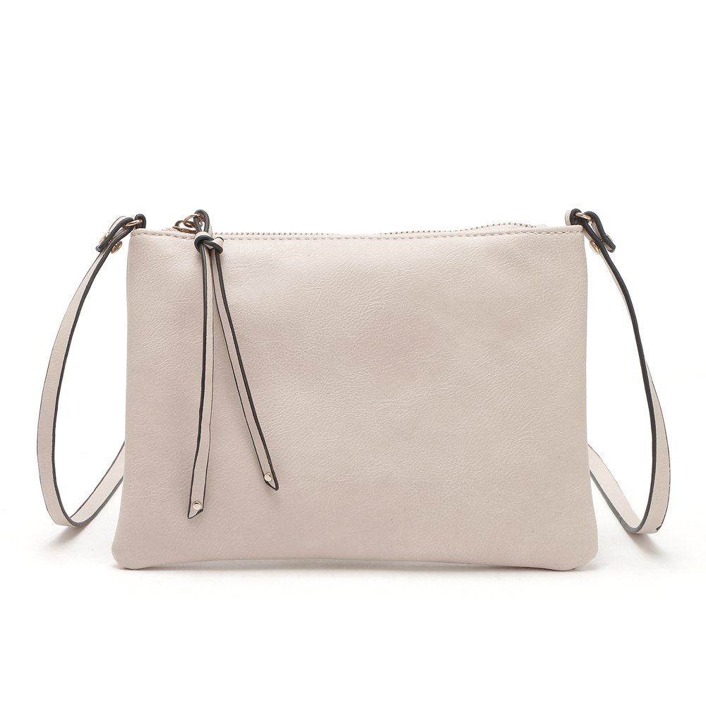 

Casual Crossbody Bags for Women PU Leather Messenger Bags Female Flap Handbag, Warm white