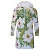 Robe à capuche pour femme de grande taille avec impression de fleurs automne-hiver - multicolor B M