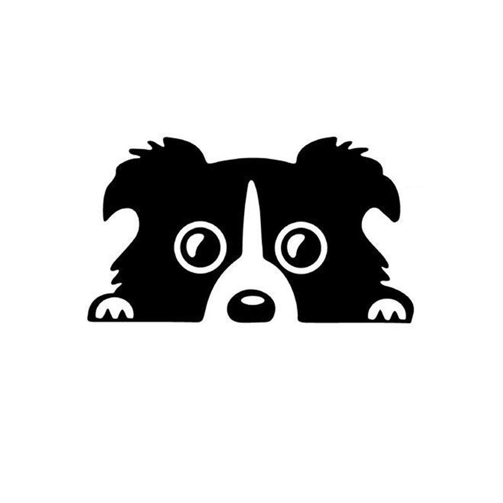 

Car Sticker Reflective Collie Dog Design Cartoon Car Sticker, Black