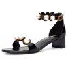 Louise et Cie Sandales à talons épais pour femmes Mode Patchwork Simple Chaussures Design - Noir EU 35