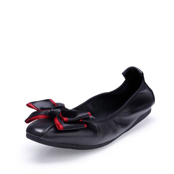 Louise et Cie Chaussures à la Mode pour Femmes Couleur Bloc Bow Patchwork Chaussures Confortables - Noir EU 35