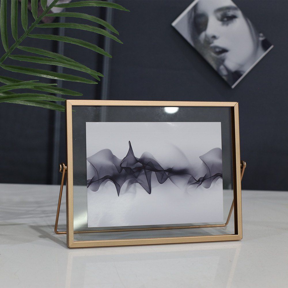 

Nordic Brief Style Rectangle Metal Photo Picture Frame Home Decor, Rose gold