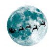 Stickers muraux lumineux fluorescents de lune de Noël - Aigue Marine Moyenne 