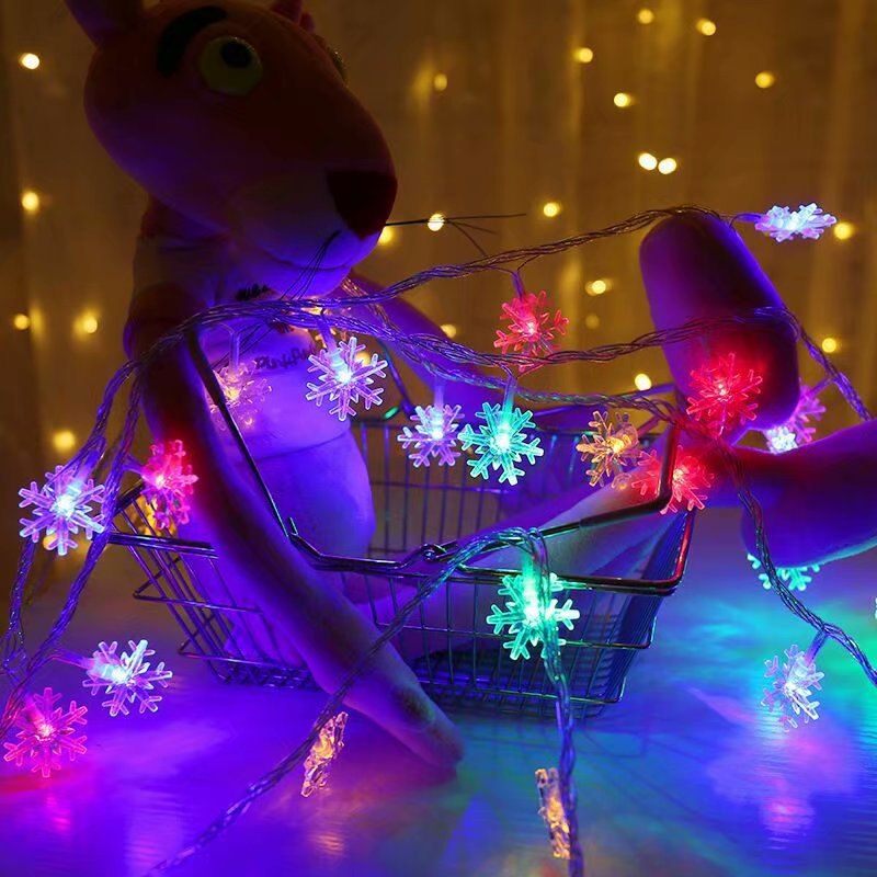 

Christmas Indoor Outdoor LED Snowflake Lights, Multi-a