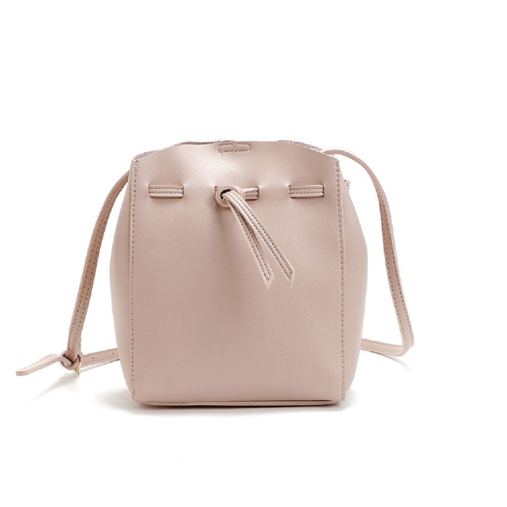 

Bucket Bag Women's Crossbody Bag Solid Color All Match Large Capacity Bag, Light pink