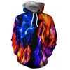 Sweat à capuche homme automne hiver motif de flammes impression 3D - multicolor A L
