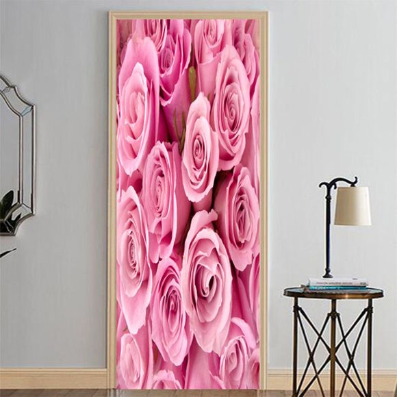 MailingArt 3D HD Impression Sur Toile Autocollant Mural Mural Décor À La Maison Roses Rose - multicolor 38.5 X 200CM