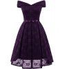 Lady'S Lace Dress with Bow Tie - Pourpre XL