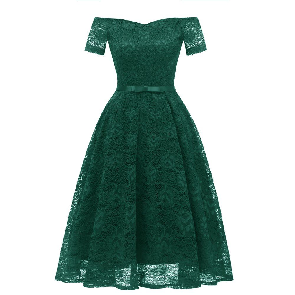 

Bow Tie Lace Pendant Dress, Deep green