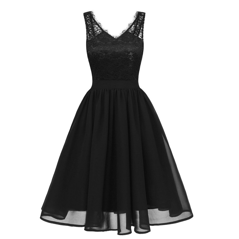 

Lady V Collar Lace Sexy Dress, Black