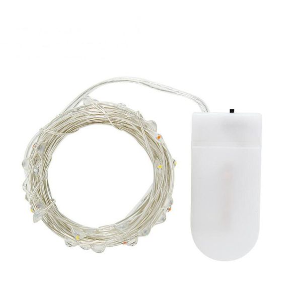 Guirlande féerique de lumières de ficelle de fil d'argent de cuivre de 10LED 10M pour Noël - Blanc Chaud 