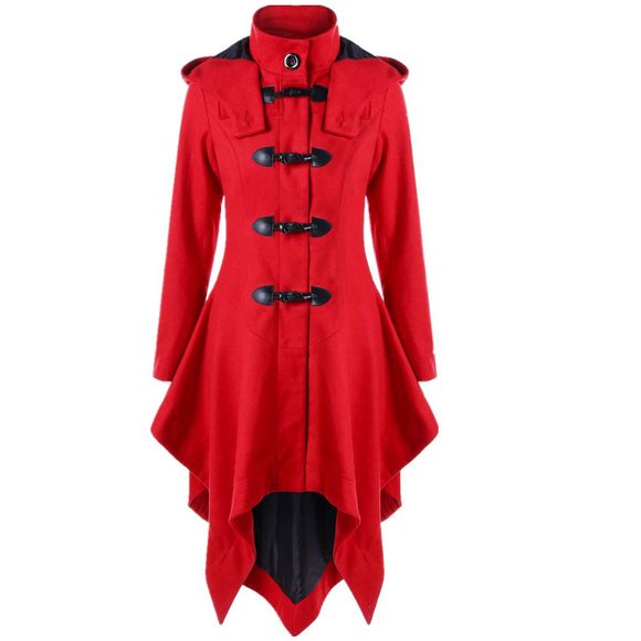 Un manteau rouge chaud belle belle moyenne longue - Rouge L