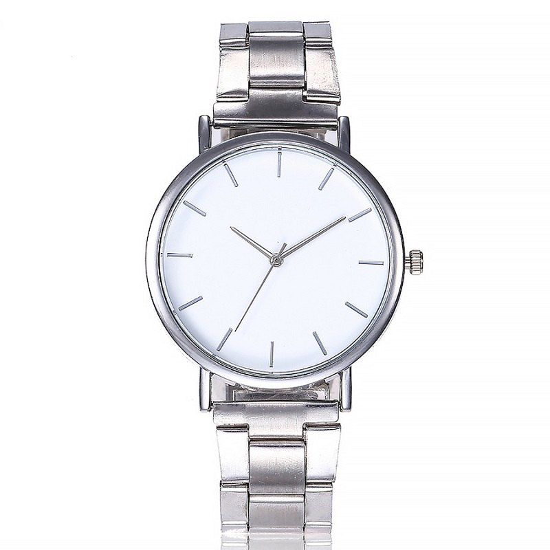 

Fashion Casual Simple Three-Pin Steel Belt Alloy Quartz Watch, Silver