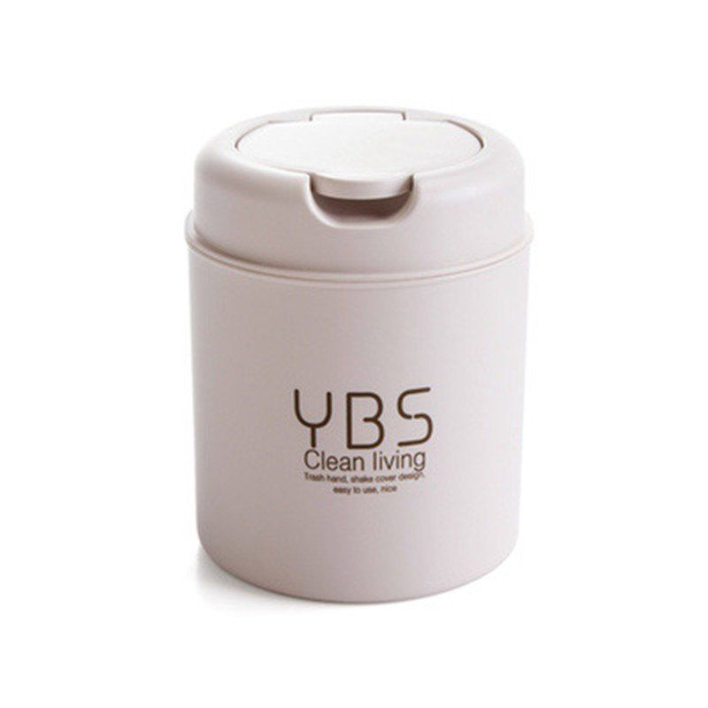 

Desktop Mini Plastic Trash Can, White