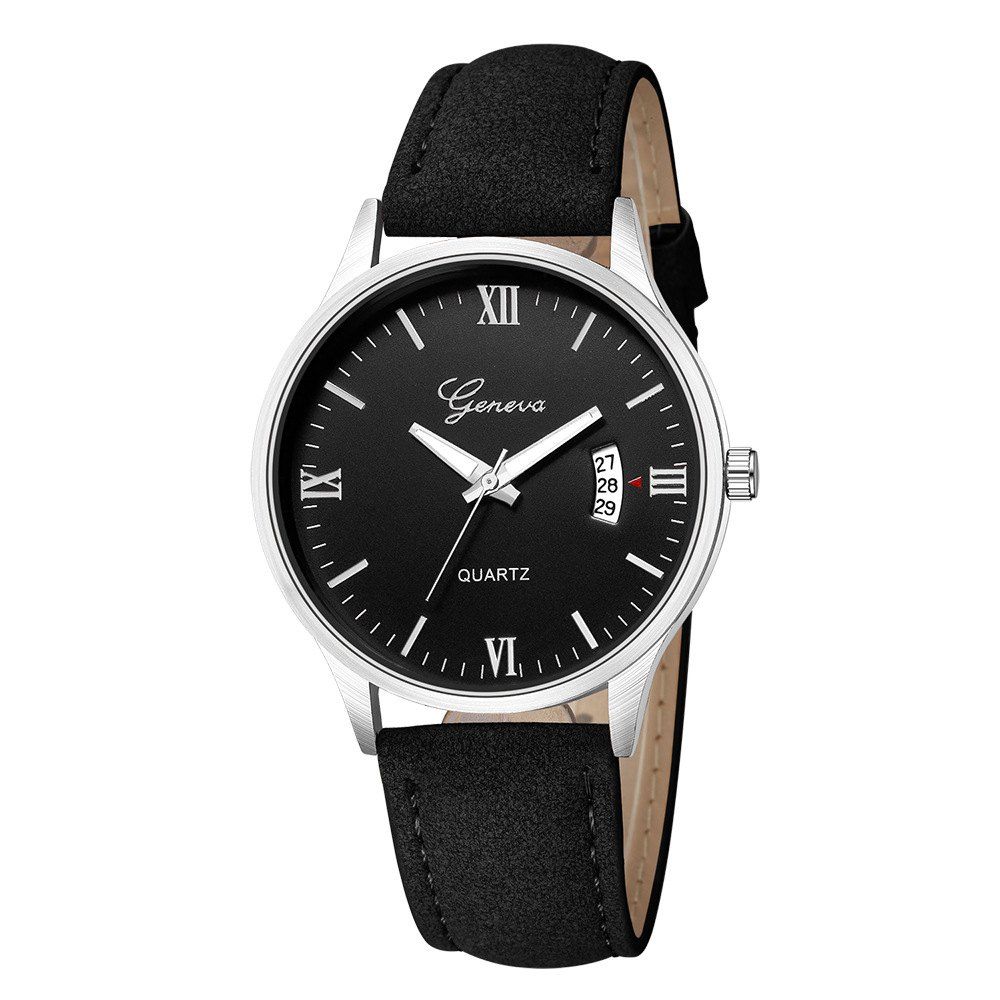 

Geneva Men Fashion Classic Business Calendar Strap Quartz Watch, Multi-k