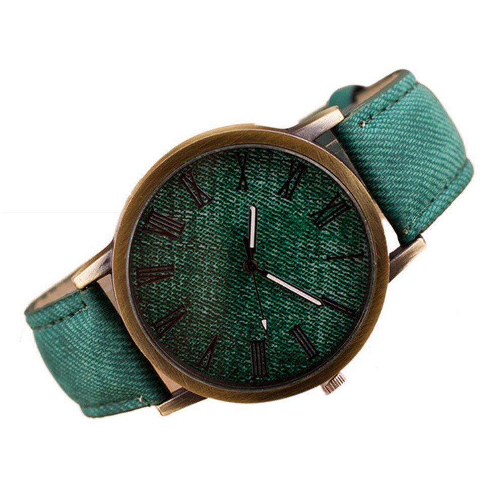 

Denim Fashion Stainless Steel Quartz Analog Man Watch, Greenish blue