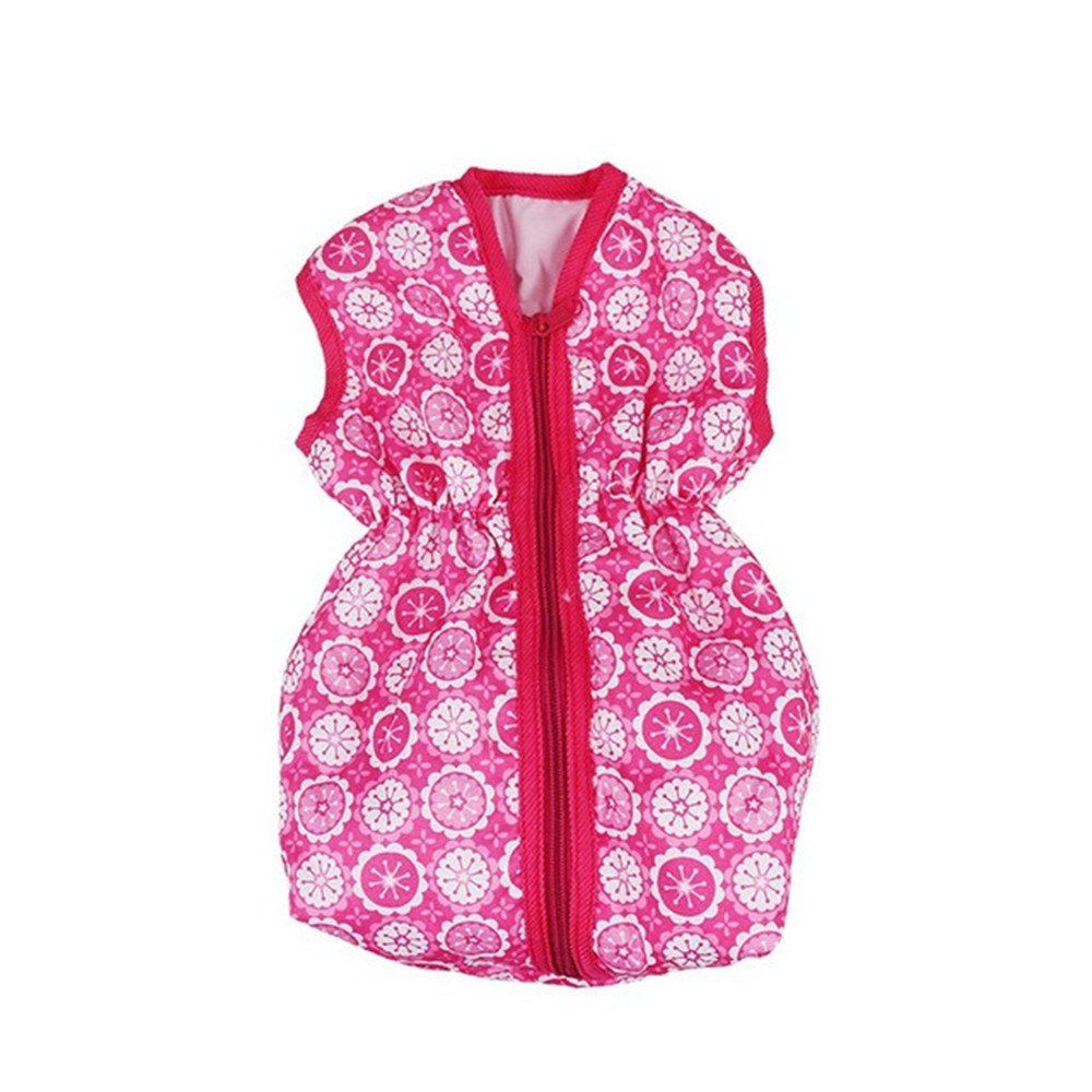 

18 Inches Doll Sleeping Bag Baby Born Swaddle Backpack Toy Accessories, Deep pink
