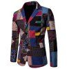 Hommes manteau costume en coton imprimé - multicolor A 4XL