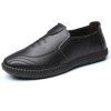 Chaussures tout confort en cuir antidérapantes pour hommes - Noir EU 38