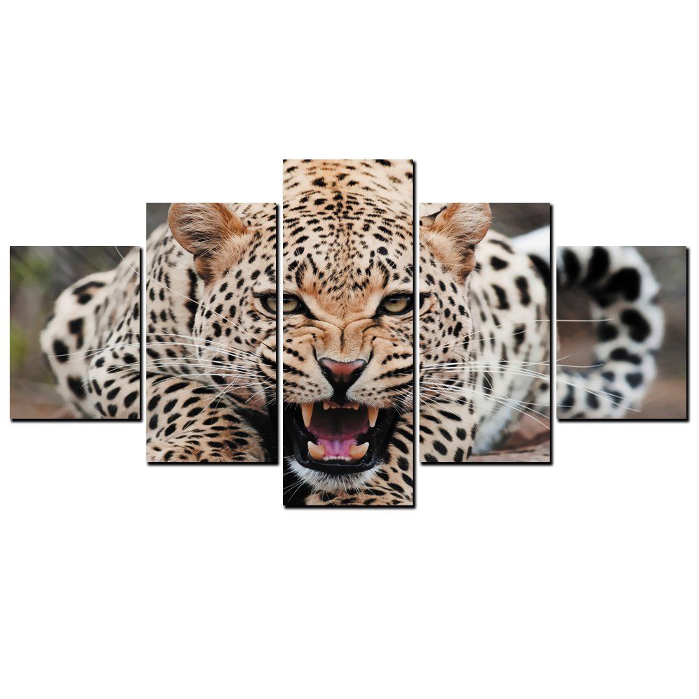 

YISHIYUAN 5 Pcs HD Inkjet Paints Tiger Animal Decorative Painting, Multi